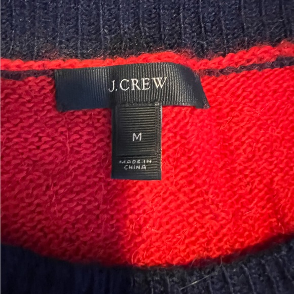 JCrew Red and Navy sequin Sweater  3/4 sleeves Women’s - Picture 3 of 4
